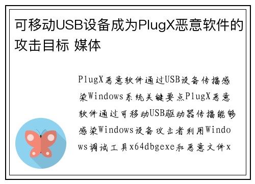 可移动USB设备成为PlugX恶意软件的攻击目标 媒体